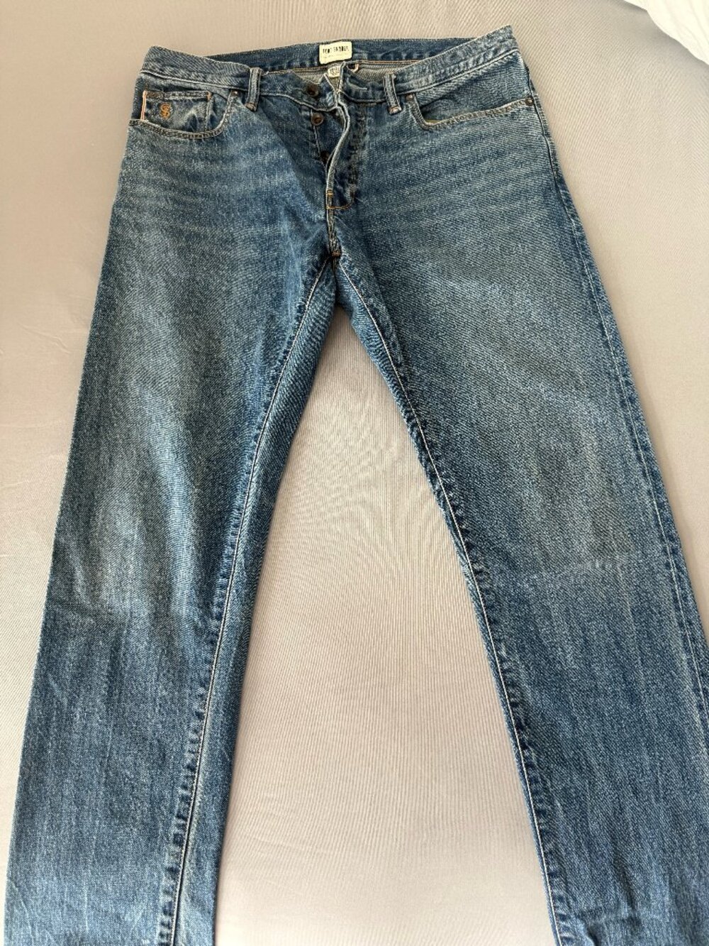 Todd Snyder Selvedge Jeans Men's 32x32 Slim Fit Button Fly Medium Wash Blue